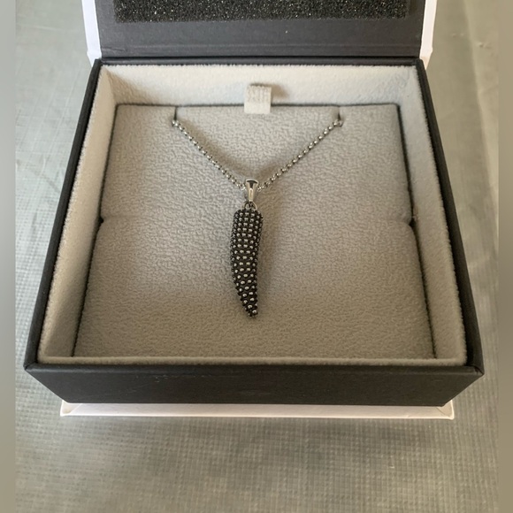 Stainless Steel Horn Pendant on Rolo Chain 22” - Picture 2 of 6